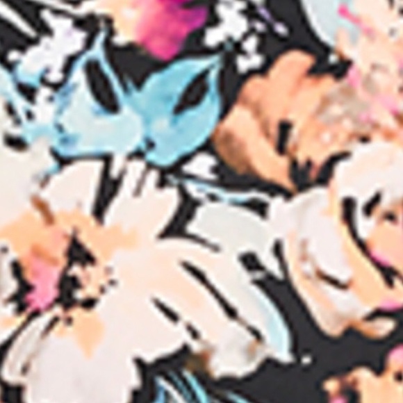 22/24W Floral Deep V-Neck Midi Length Wrap Dress - Picture 5 of 16